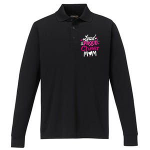 Cheer Mom Tee Pink Month Loud And Proud Cheerleading Gift Performance Long Sleeve Polo