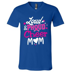 Cheer Mom Tee Pink Month Loud And Proud Cheerleading Gift V-Neck T-Shirt