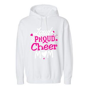 Cheer Mom Tee Pink Month Loud And Proud Cheerleading Gift Garment-Dyed Fleece Hoodie