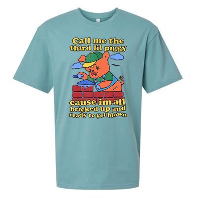 Call Me The Third Lil Piggy Cause Im All Bricked Up And Ready To Get Blown Sueded Cloud Jersey T-Shirt