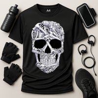 Car Mechanic Tools Skull Garage Halloween Costume Skeleton Cooling Performance Crew T-Shirt