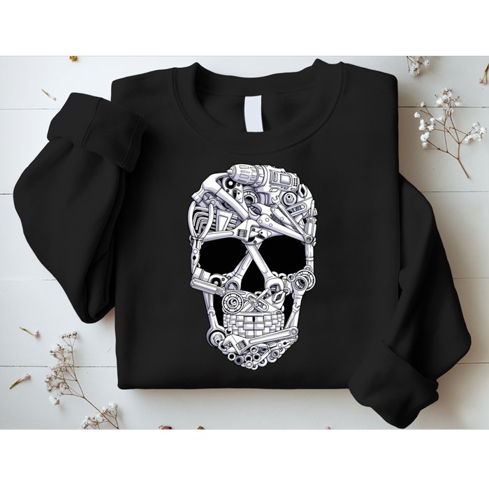 Car Mechanic Tools Skull Garage Halloween Costume Skeleton Sweatshirt