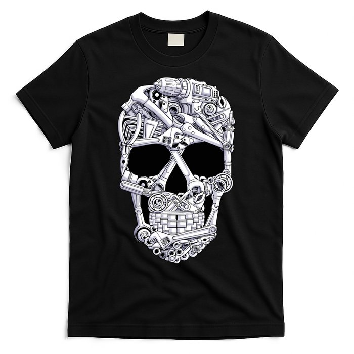 Car Mechanic Tools Skull Garage Halloween Costume Skeleton T-Shirt
