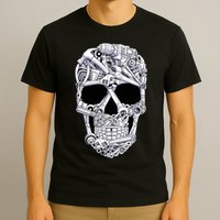Car Mechanic Tools Skull Garage Halloween Costume Skeleton T-Shirt