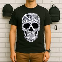Car Mechanic Tools Skull Garage Halloween Costume Skeleton T-Shirt