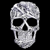 Car Mechanic Tools Skull Garage Halloween Costume Skeleton T-Shirt