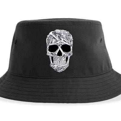 Car Mechanic Tools Skull Garage Halloween Costume Skeleton Sustainable Bucket Hat