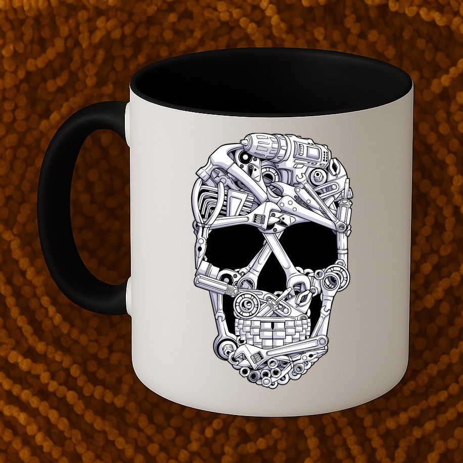 Car Mechanic Tools Skull Garage Halloween Costume Skeleton Mug