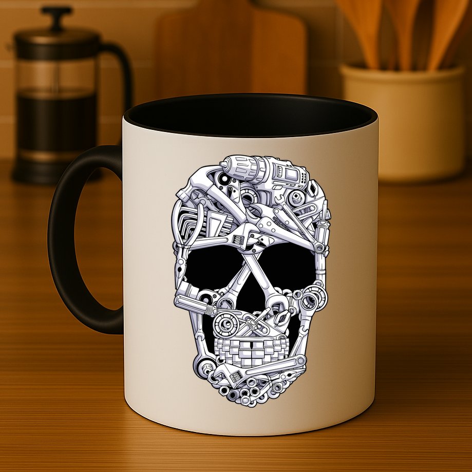 Car Mechanic Tools Skull Garage Halloween Costume Skeleton Mug