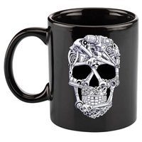 Car Mechanic Tools Skull Garage Halloween Costume Skeleton 11oz C Handle Ceramic Mug
