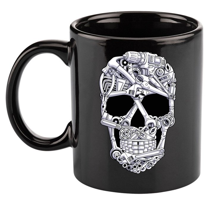 Car Mechanic Tools Skull Garage Halloween Costume Skeleton 11oz C Handle Ceramic Mug