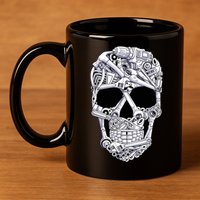 Car Mechanic Tools Skull Garage Halloween Costume Skeleton 11oz C Handle Ceramic Mug