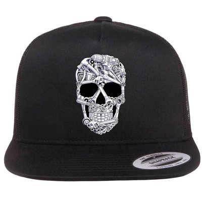 Car Mechanic Tools Skull Garage Halloween Costume Skeleton Flatbill Hat