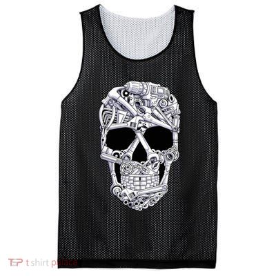 Car Mechanic Tools Skull Garage Halloween Costume Skeleton Mesh Reversible Basketball Jersey Tank