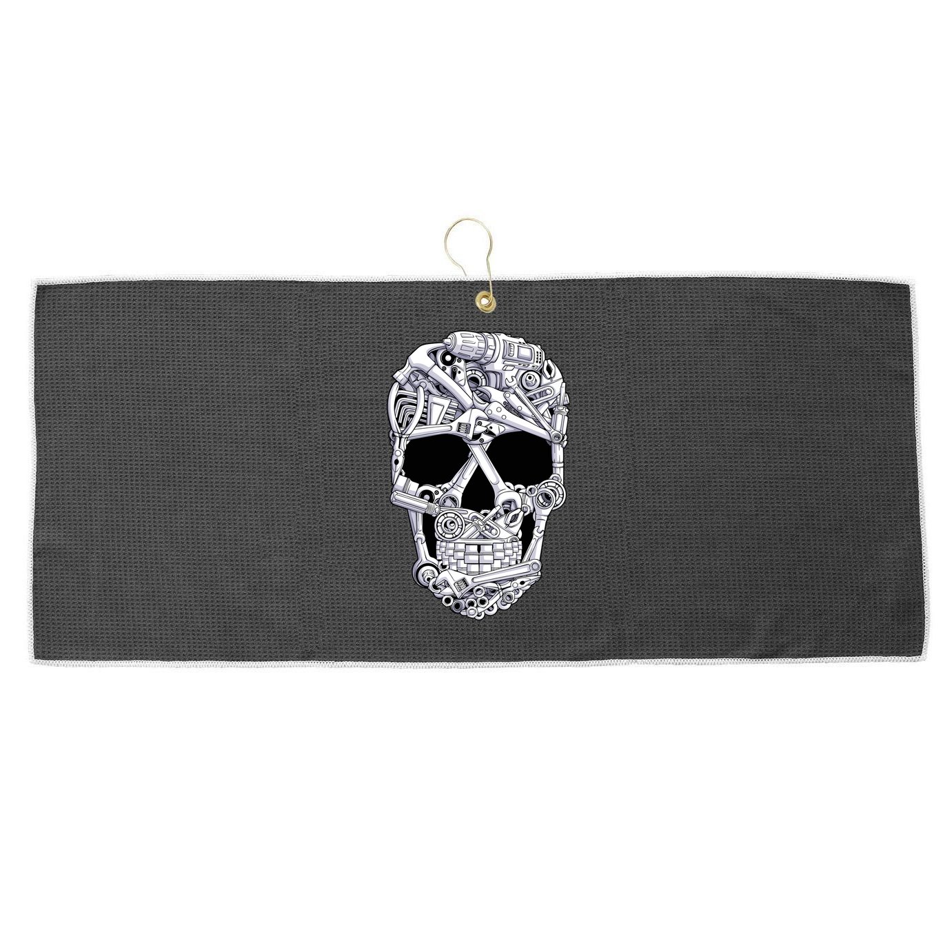 Car Mechanic Tools Skull Garage Halloween Costume Skeleton Large Microfiber Waffle Golf Towel