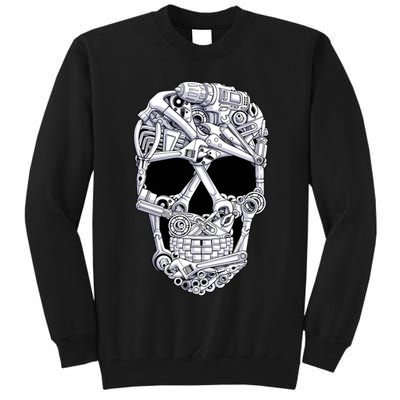 Car Mechanic Tools Skull Garage Halloween Costume Skeleton Tall Sweatshirt
