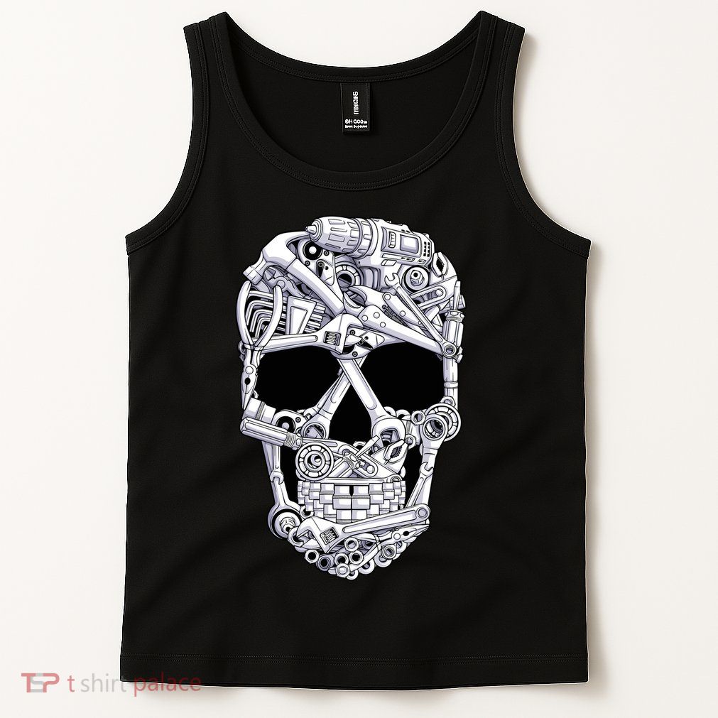 Car Mechanic Tools Skull Garage Halloween Costume Skeleton Tank Top