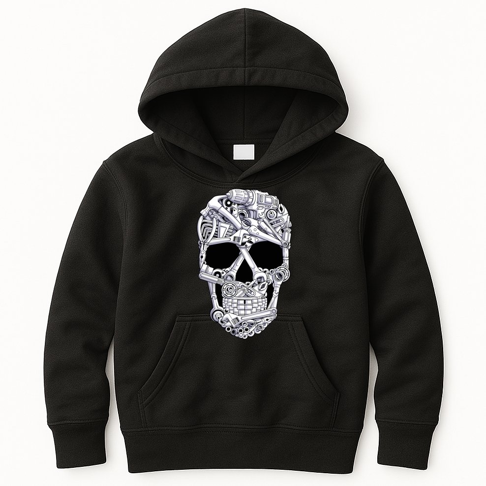 Car Mechanic Tools Skull Garage Halloween Costume Skeleton Kids Hoodie