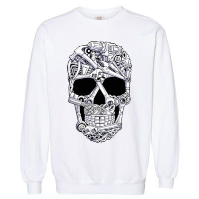 Car Mechanic Tools Skull Garage Halloween Costume Skeleton Garment-Dyed Sweatshirt