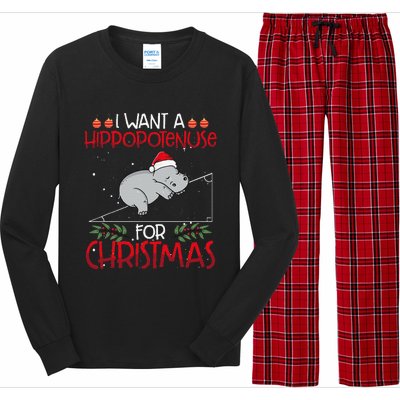 Christmas Math Teacher Funny Hypotenuse Math Hippotenuse Long Sleeve Pajama Set