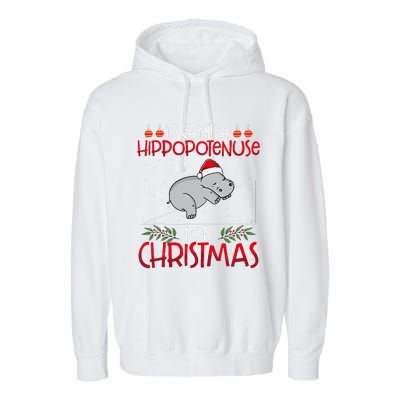 Christmas Math Teacher Funny Hypotenuse Math Hippotenuse Garment-Dyed Fleece Hoodie