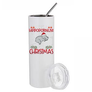 Christmas Math Teacher Funny Hypotenuse Math Hippotenuse Stainless Steel Tumbler