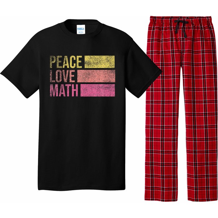 Cute Math Teacher Peace Love Math Pajama Set