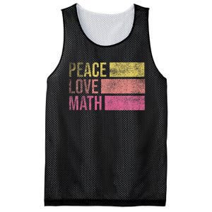 Cute Math Teacher Peace Love Math Mesh Reversible Basketball Jersey Tank