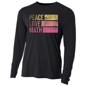 Cute Math Teacher Peace Love Math Cooling Performance Long Sleeve Crew