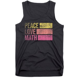 Cute Math Teacher Peace Love Math Tank Top