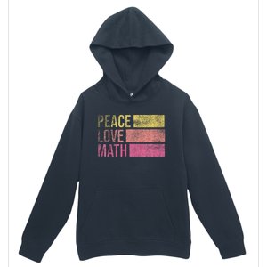 Cute Math Teacher Peace Love Math Urban Pullover Hoodie