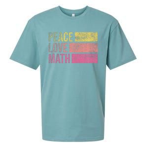 Cute Math Teacher Peace Love Math Sueded Cloud Jersey T-Shirt