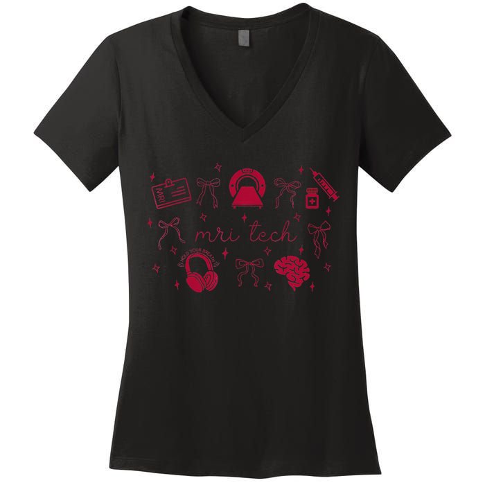 Coquette Mri Tech Magnetic Resonance Imaging Tech Rad Tech Women's V-Neck T-Shirt