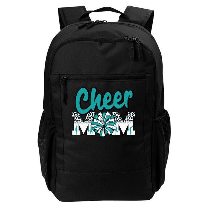 cheer mom teal leopard letters cheer pom poms Daily Commute Backpack