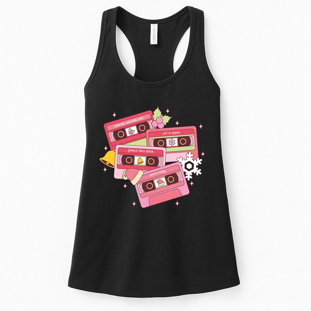 Christmas Music Track List Holiday Womens Tank Top