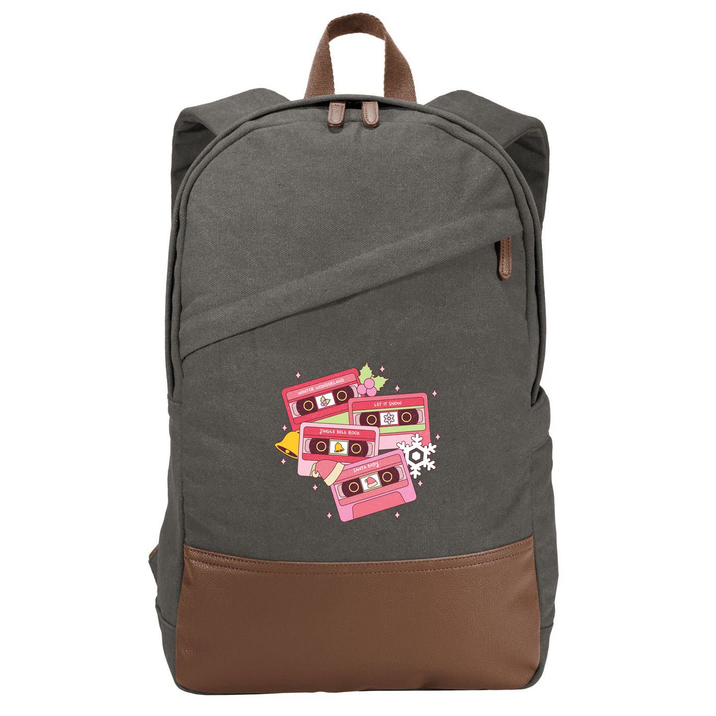 Christmas Music Track List Holiday Cotton Canvas Backpack