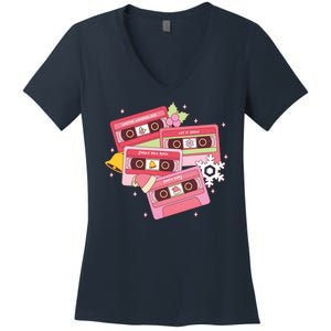 Christmas Music Track List Holiday Women's V-Neck T-Shirt