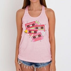 Christmas Music Track List Holiday Women's Knotted Racerback Tank