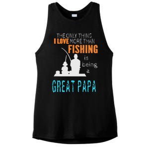 Cute More Than Love Fishing Great Papa Special Great Grandpa Ladies PosiCharge Tri-Blend Wicking Tank