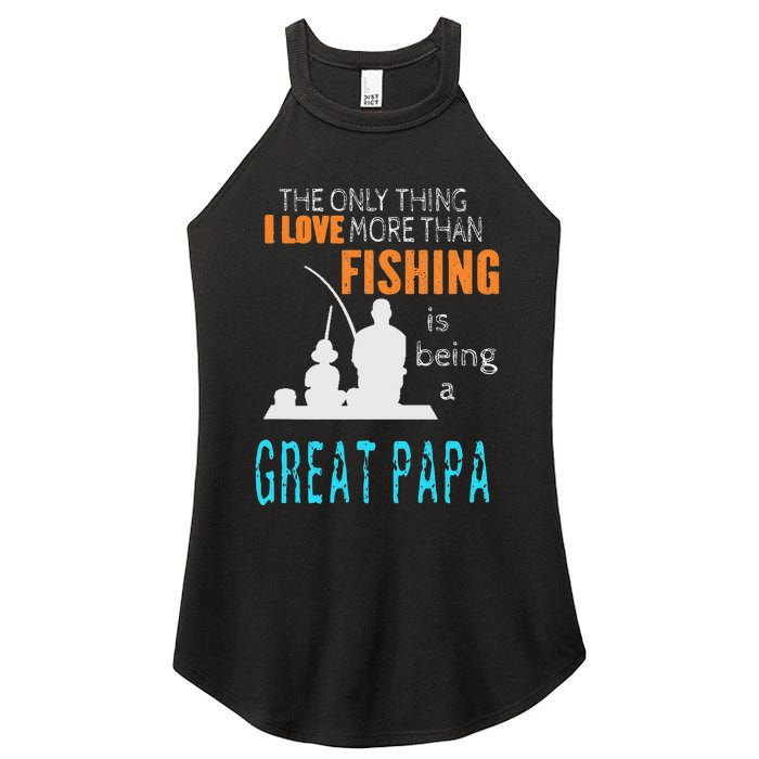 Cute More Than Love Fishing Great Papa Special Great Grandpa Women's Perfect Tri Rocker Tank