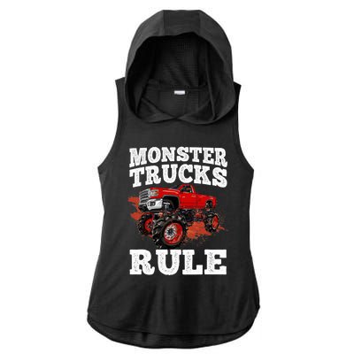 Cool Monster Truck For Trucks Mud Truck Driver Ladies PosiCharge Tri-Blend Wicking Draft Hoodie Tank