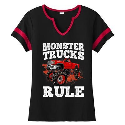 Cool Monster Truck For Trucks Mud Truck Driver Ladies Halftime Notch Neck Tee