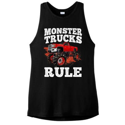 Cool Monster Truck For Trucks Mud Truck Driver Ladies PosiCharge Tri-Blend Wicking Tank