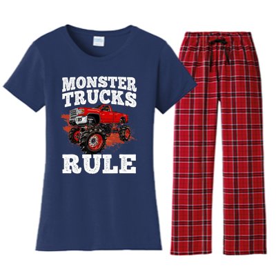 Cool Monster Truck For Trucks Mud Truck Driver Women's Flannel Pajama Set