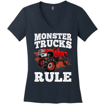 Cool Monster Truck For Trucks Mud Truck Driver Women's V-Neck T-Shirt