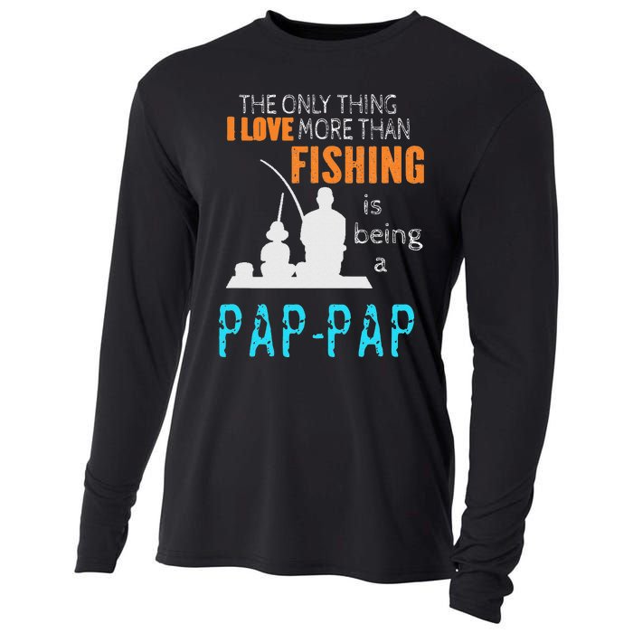 Cute More Than Love Fishing PapPap Special Grandpa Cooling Performance Long Sleeve Crew