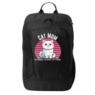 Cat Mom The Woman The Myth The Legend Cat Lover Cat Mom Cat Parent Cat Owner City Backpack