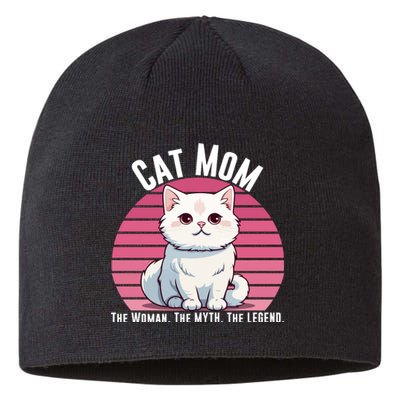 Cat Mom The Woman The Myth The Legend Cat Lover Cat Mom Cat Parent Cat Owner Sustainable Beanie