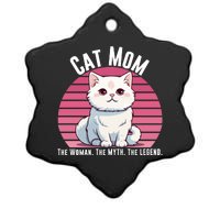 Cat Mom The Woman The Myth The Legend Cat Lover Cat Mom Cat Parent Cat Owner Ceramic Star Ornament