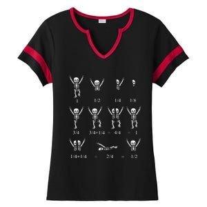 Cute Math Teacher Equation Skeleton Math Students Halloween Ladies Halftime Notch Neck Tee